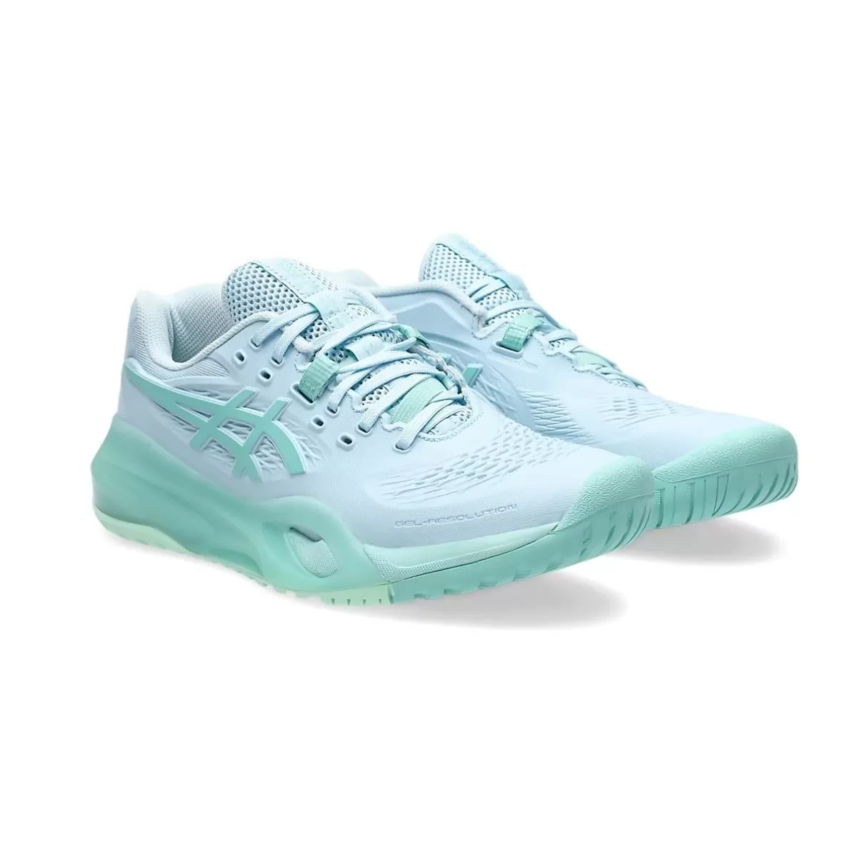Giày Tennis Pickleball GEL-RESOLUTION X Light Blue/Oasis Green 1042A279-402