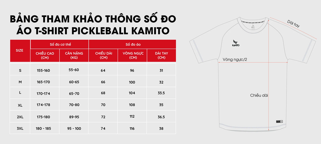 Áo T-Shirt Pickleball Kamito 01 chính hãng, giá tốt