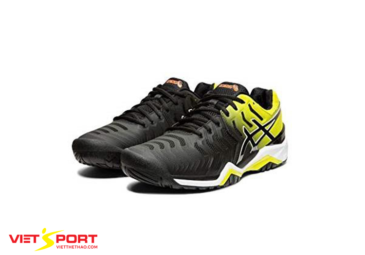 GIẦY TENNIS ASICS GEL RESOLUTION 7 ĐEN/V&Agrave;NG/CAM