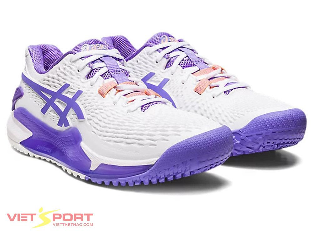 Gi&agrave;y Tennis Asics Gel-Resolution 9 White-Amethyst