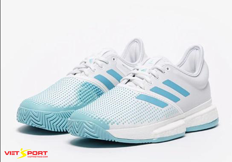 Giày Tennis Adidas Solecourt Boost trắng/xanh Giày Tennis Adidas Solecourt Boost trắng/xanh