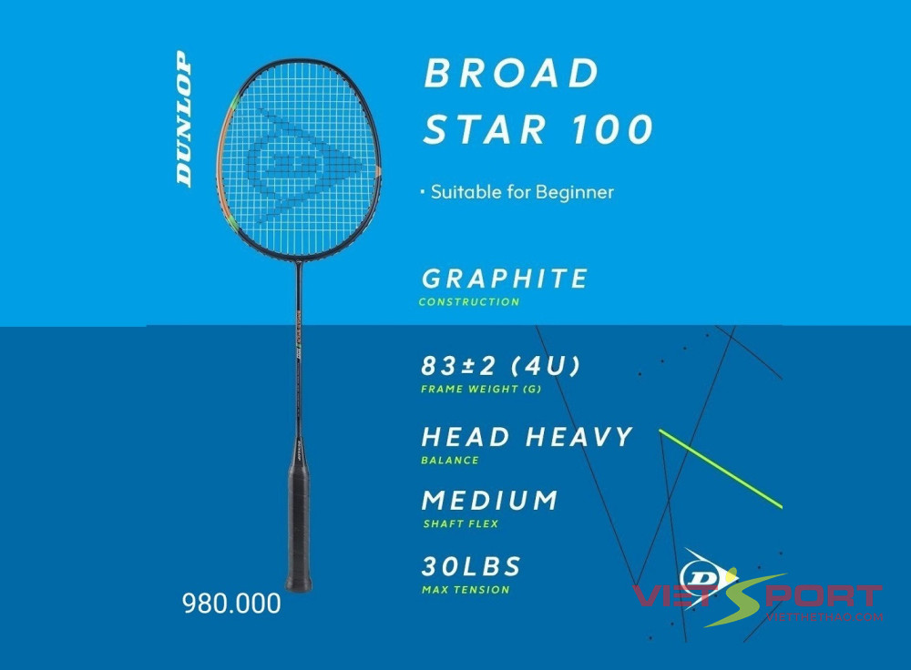 Vợt Cầu Lông Dunlop Broad Star 100