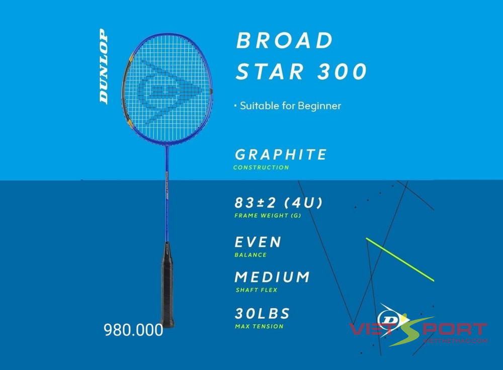 Vợt Cầu Lông Dunlop Broad Star 300