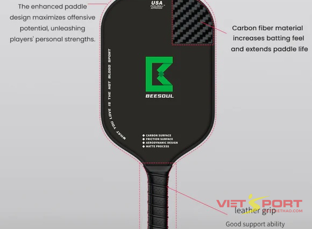 Vợt Pickleball Beesoul ControlFlow FUX1 TE2