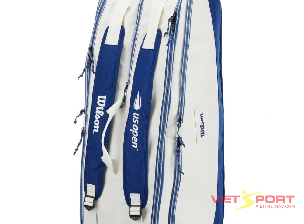 Bao Vợt Tennis Wilson US Open Tour 12-Pack Bag White/Navy