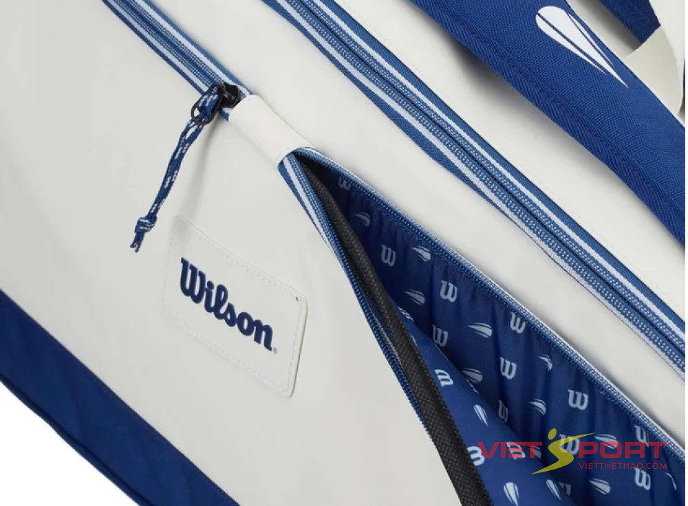 Bao Vợt Tennis Wilson US Open Tour 12-Pack Bag White/Navy