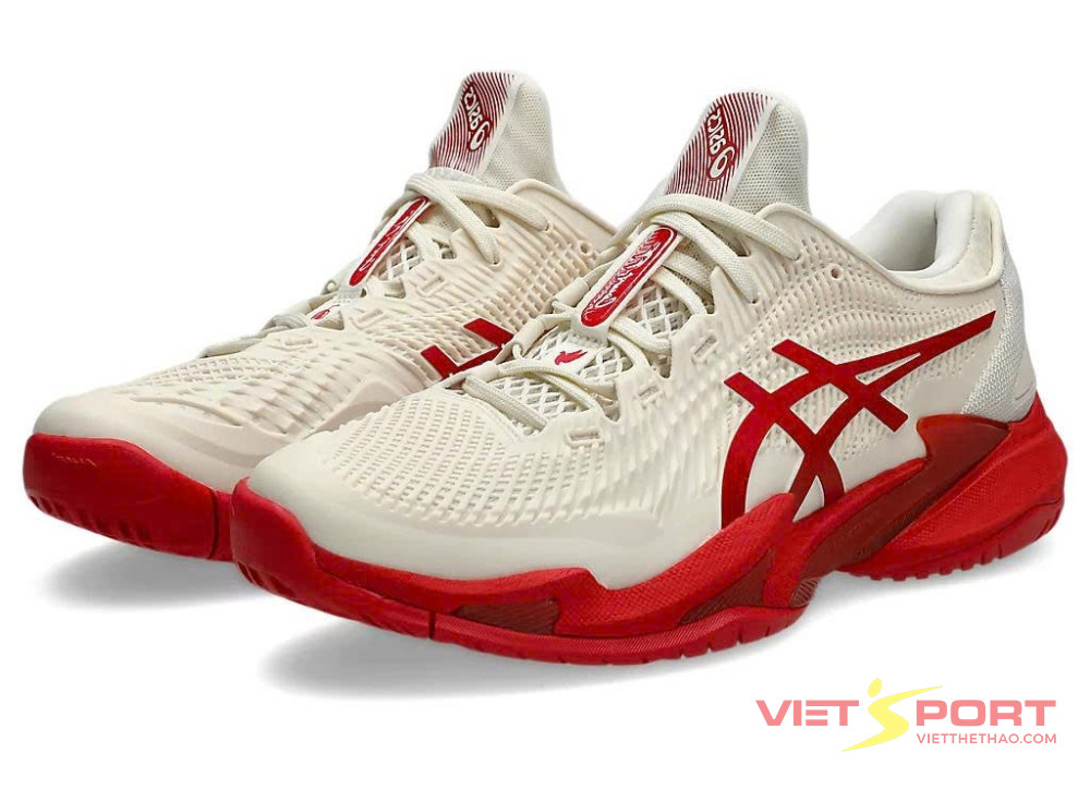 Giày Tennis Pickleball COURT FF 3 NOVAK CREAM/CLASSIC RED