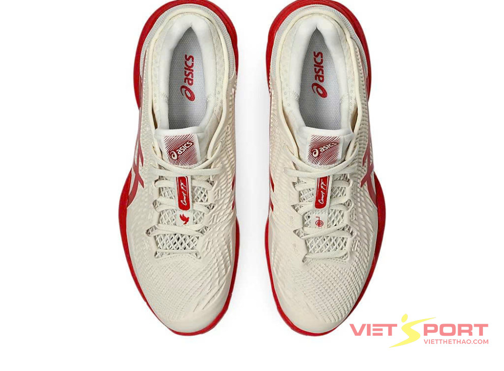 Giày Tennis Pickleball COURT FF 3 NOVAK CREAM/CLASSIC RED