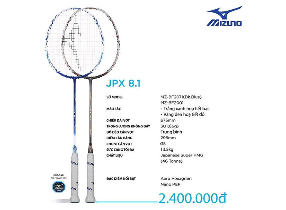 VỢT CẦU LÔNG MIZUNO JPX 8.1