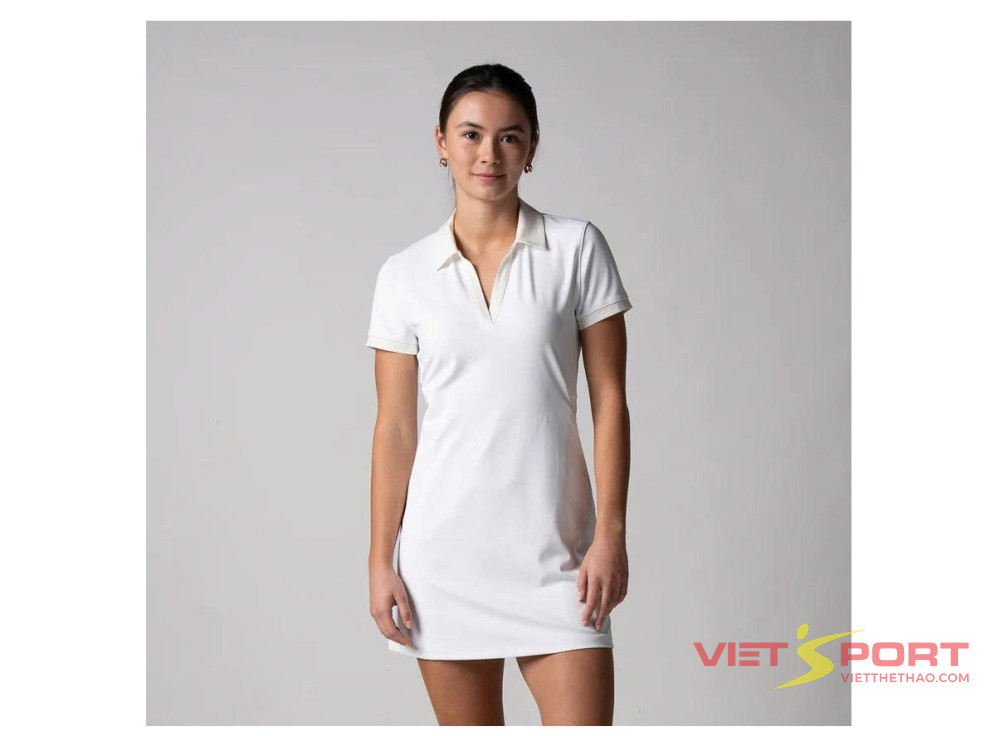 Váy Polo Pickleball Women's Club Novelty Polo Dress White Chính Hãng
