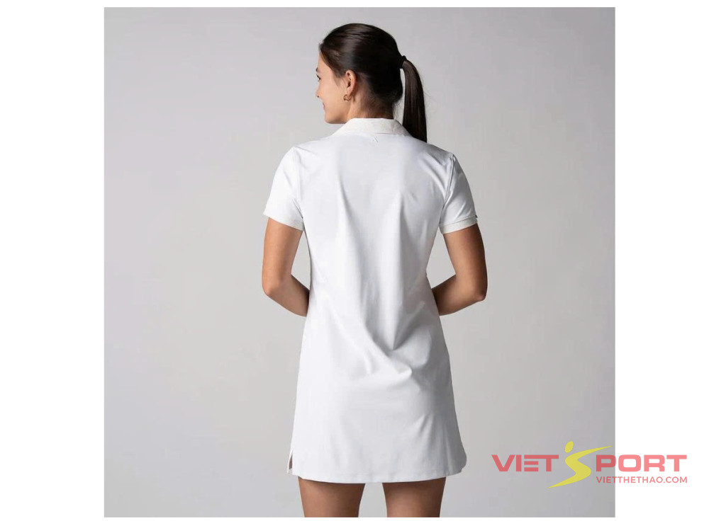 Váy Polo Pickleball Women's Club Novelty Polo Dress White Chính Hãng