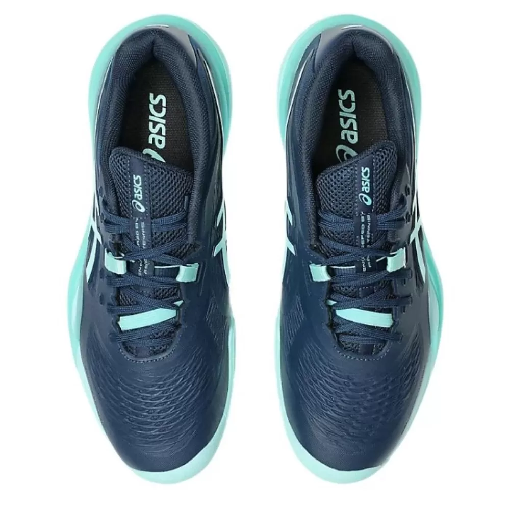 Giày Tennis Pickleball Asics Gel Resolution X 1041A481-404 Navy/Xanh Ngọc