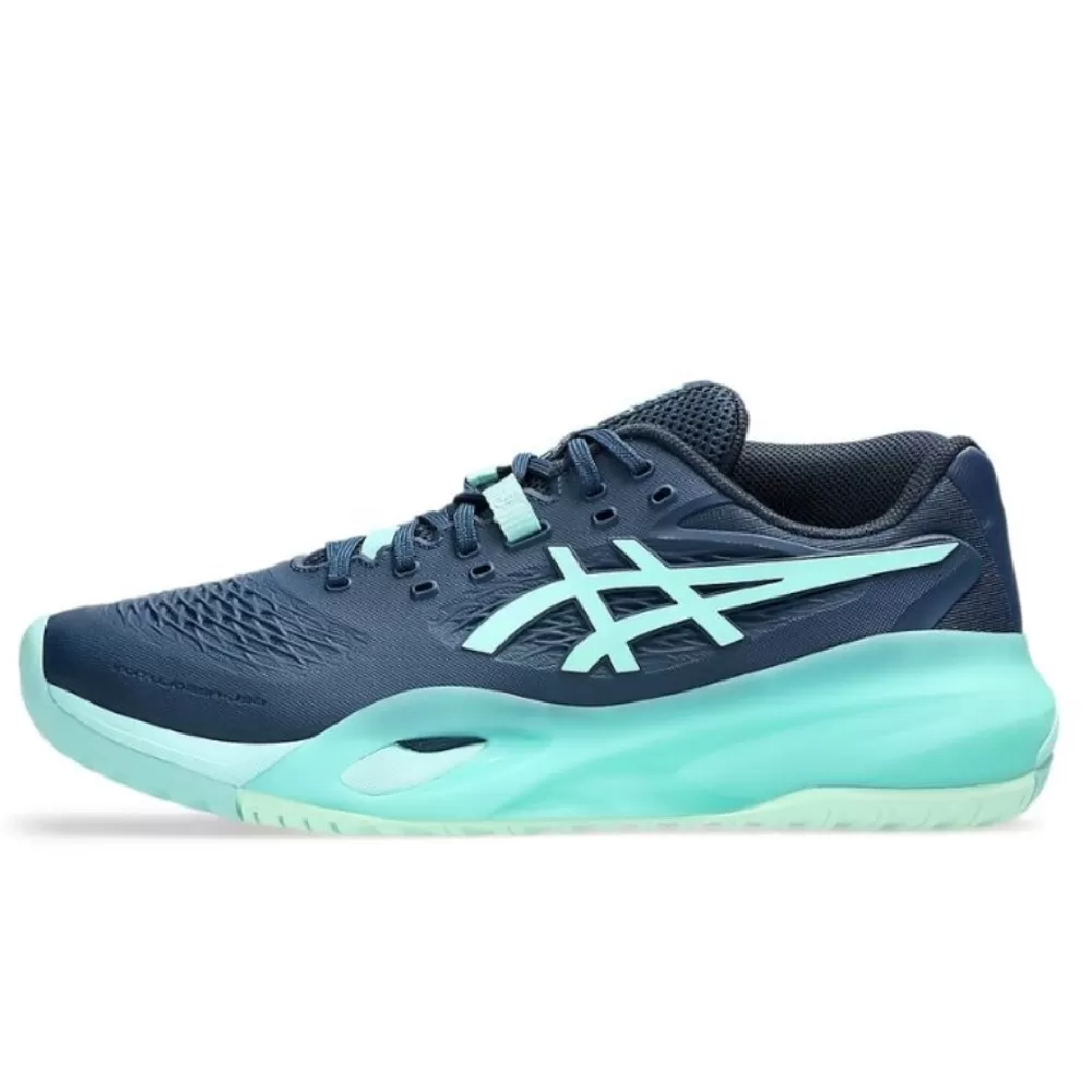 Giày Tennis Pickleball Asics Gel Resolution X 1041A481-404 Navy/Xanh Ngọc