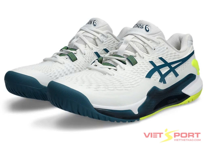 GIÀY TENNIS ASICS GEL-RESOLUTION 9 WHITE/RESTFUL TEAL