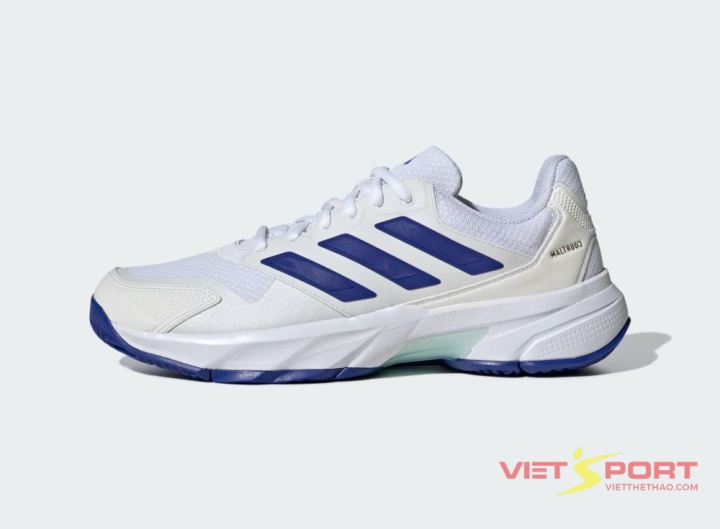 Giày Tennis Pickleball Adidas COURTJAM CONTROL 3 White/Lucid Blue