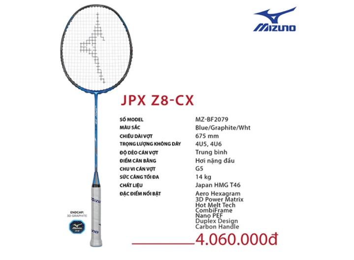 VỢT CẦU LÔNG MIZUNO JPX Z8
